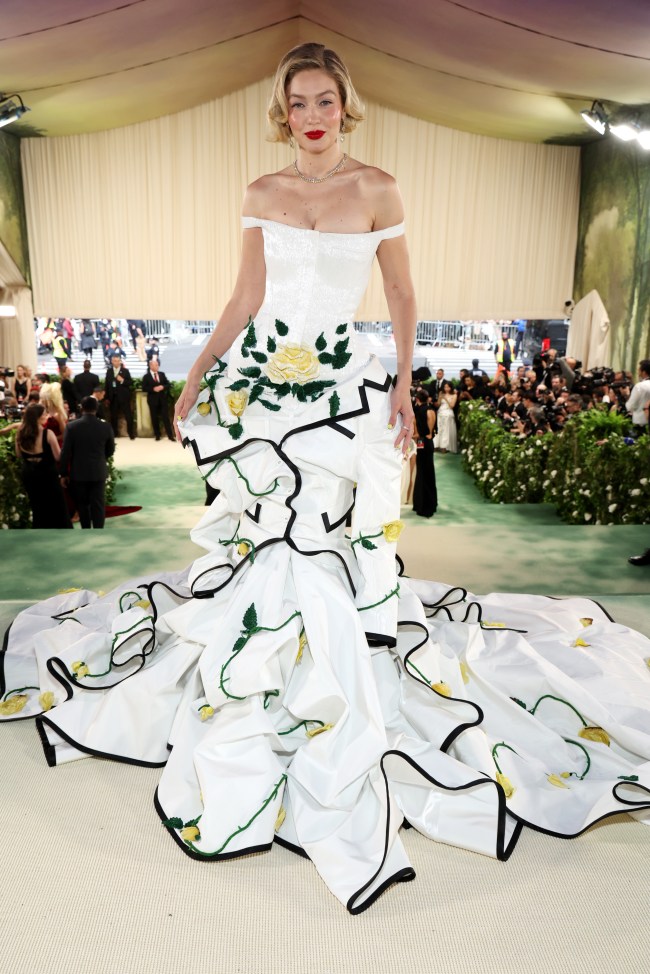 Gigi Hadid attends The 2024 Met Gala Celebrating "Sleeping Beauties: Reawakening Fashion" at The Metropolitan Museum of Art on May 06, 2024 in New York City. (Photo by Kevin Mazur/MG24/Getty Images for The Met Museum/Vogue