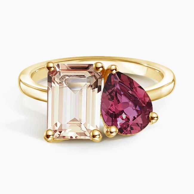 Brilliant Earth Toi Et Moi Morganite and Pink Tourmaline Cocktail Ring