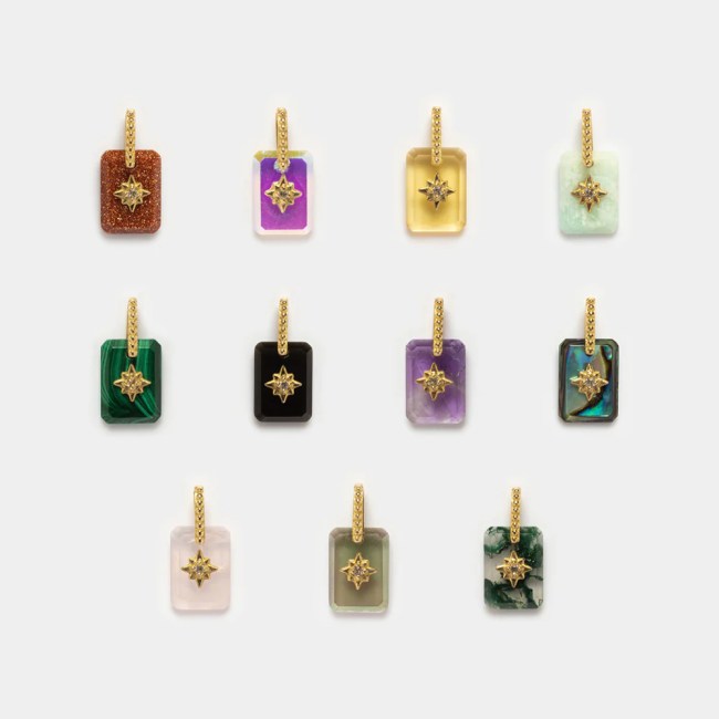 Solid Gold Crystal Amulet Charm for Manifestation