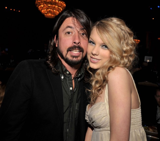 Musician Dave Grohl and Taylor Swift during the 2008 Clive Davis Pre-GRAMMY party at the Beverly Hilton Hotel on February 9, 2008 in Los Angeles, California.