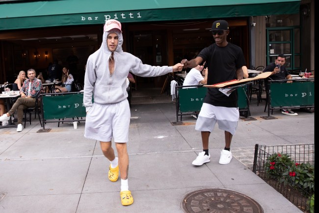 Justin Bieber is seen riding a Citibike on August 28, 2023 in New York, New York.