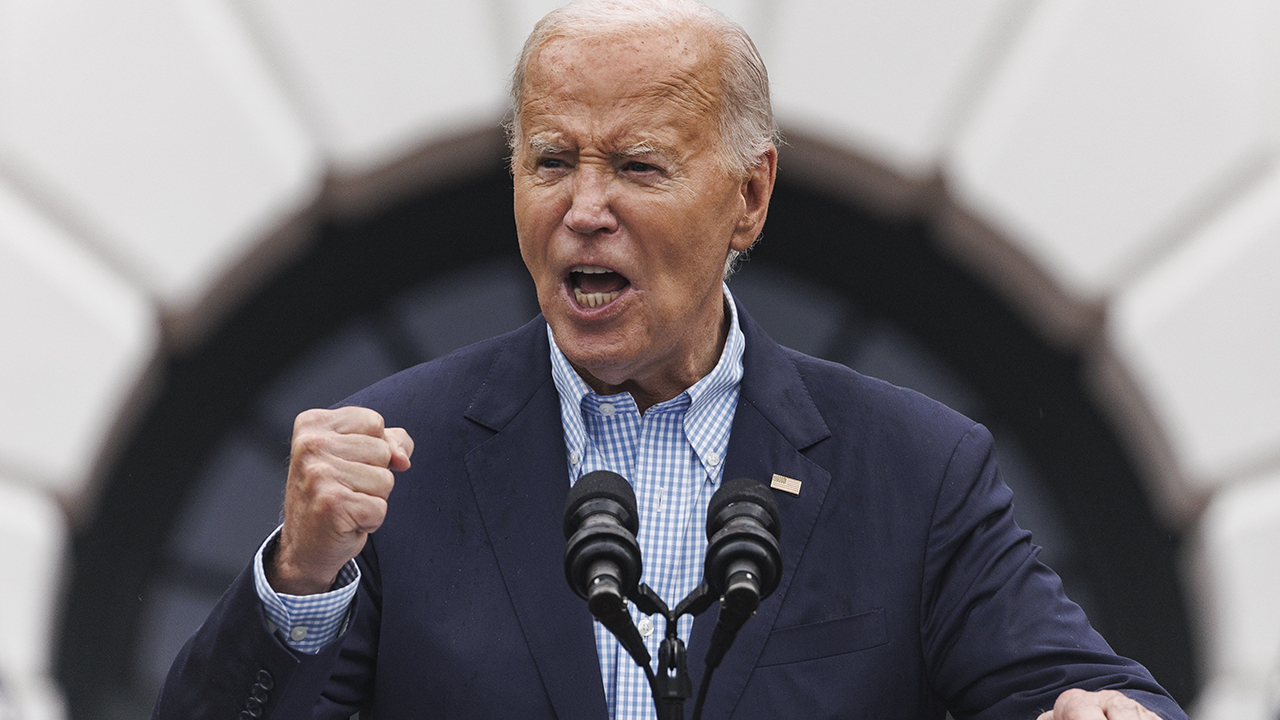 WASHINGTON, DC - JULY 4: US President Joe Biden speaks during a 4th of July event on the South Lawn of the White House on July 4, 2024 in Washington, DC. The President is hosting the Independence Day event for members of the military and their families.