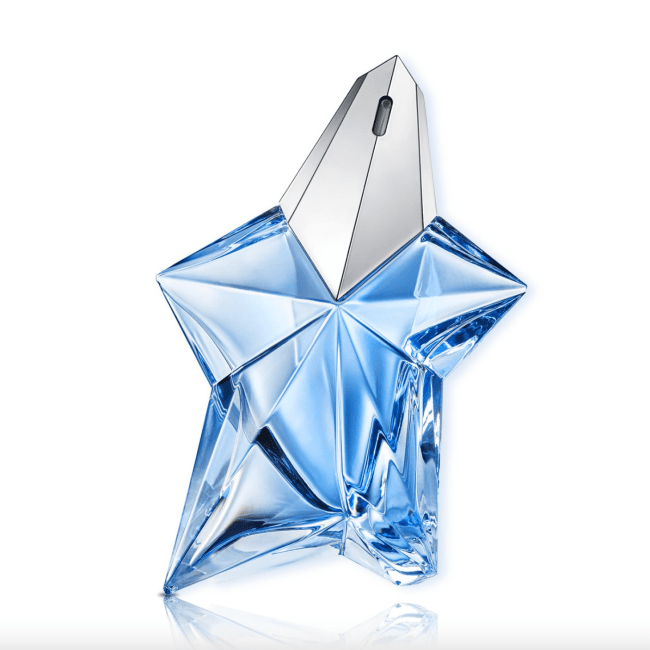 Mugler Angel Eau de Parfum in a blue star-shaped bottle.
