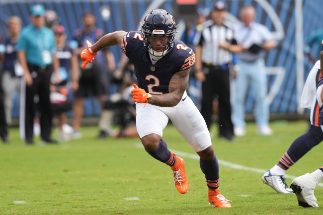 DJ Moore #2 of the Chicago Bears runs a route during the first quarter of an NFL preseason football game against the Cincinnati Bengals, at Soldier Field on August 17, 2024 in Chicago, Illinois.