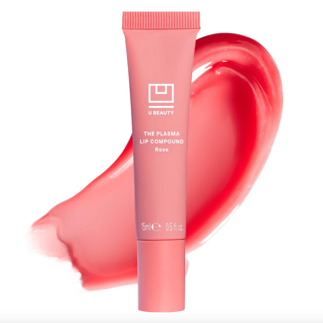 U Beauty The Plasma Lip Compound in a pink tube.