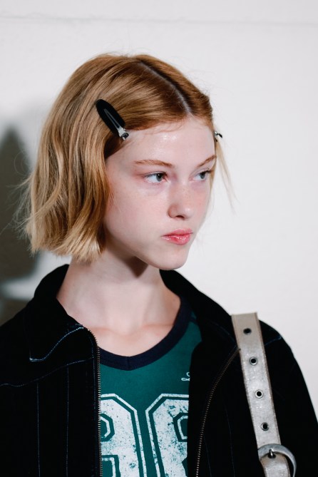 A model with glass skin at Prabal Gurung.