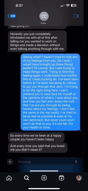 Devin The Bachelorette texts