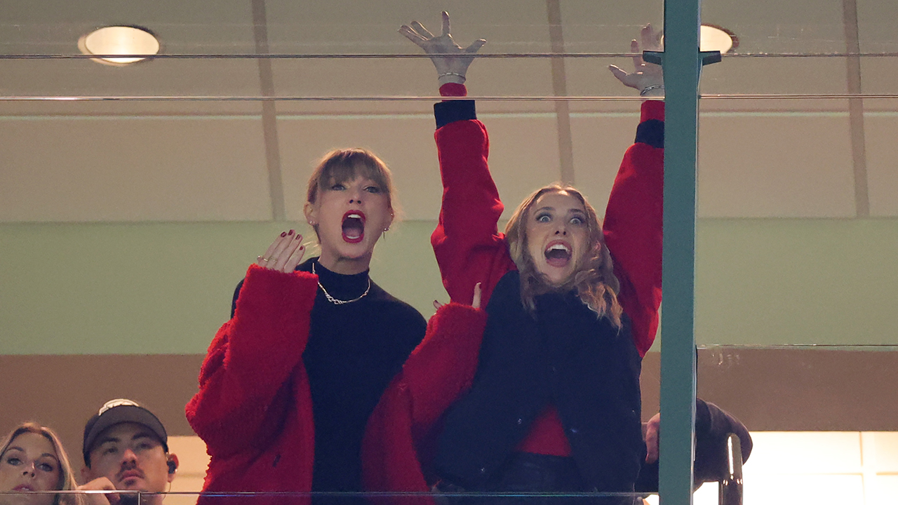 Taylor Swift and Brittany Mahomes react in a suite during the game between the Kansas City Chiefs and the Green Bay Packers at Lambeau Field on December 03, 2023 in Green Bay, Wisconsin.