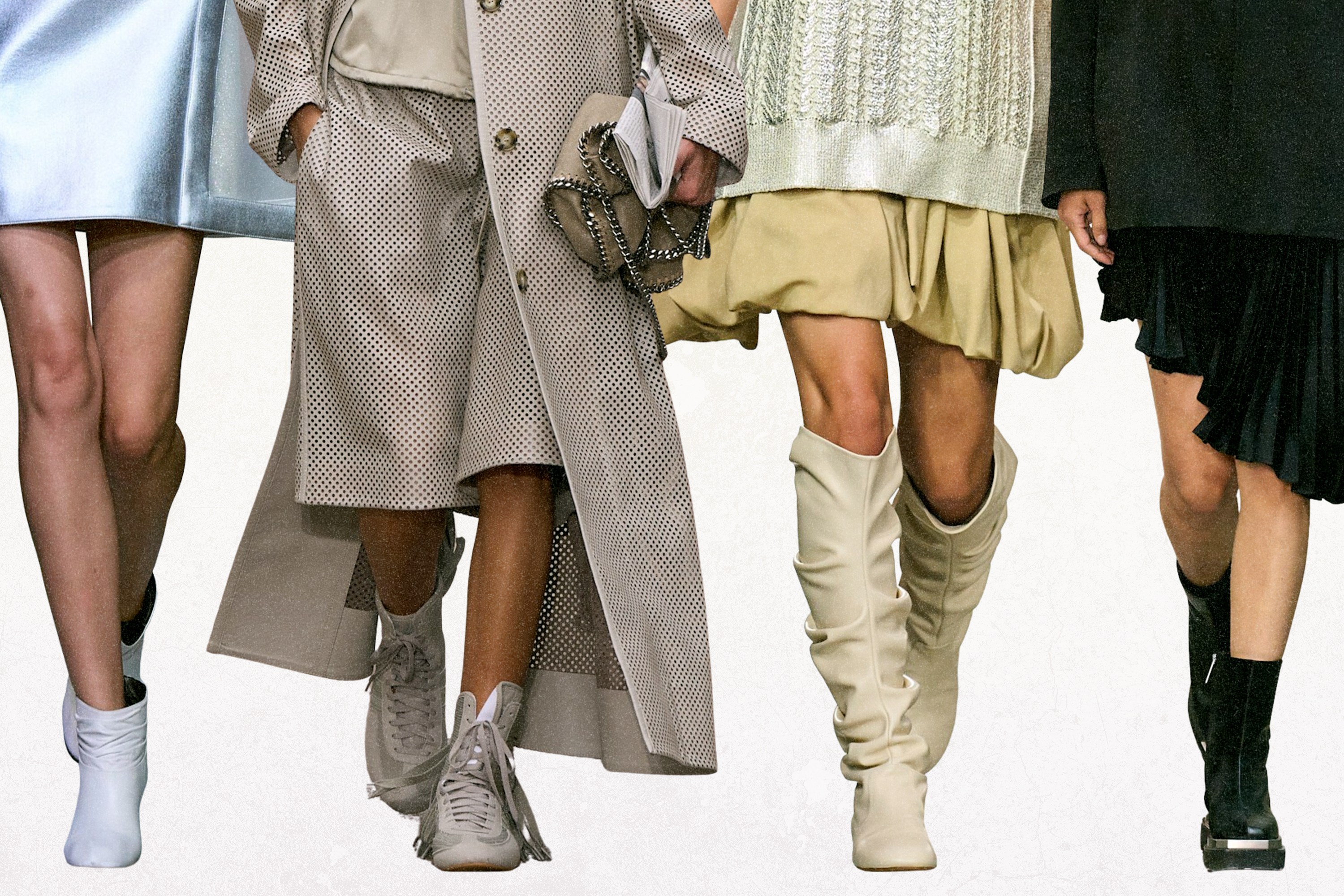 Four different styles of boots.