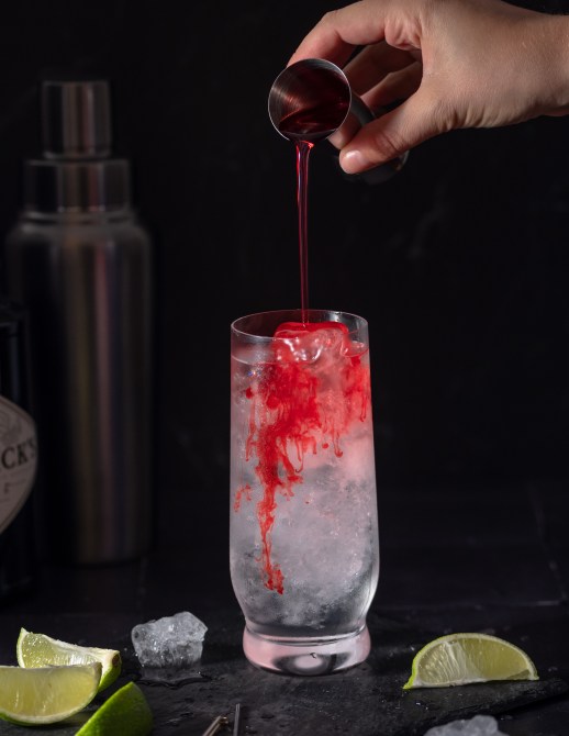 A Halloween-themed mocktail