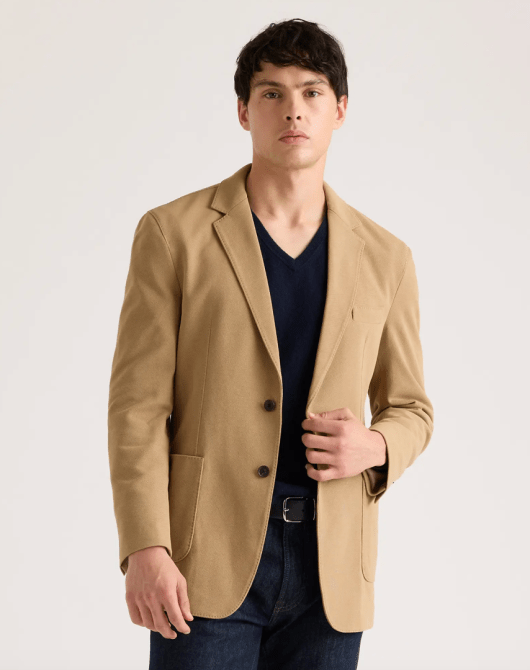 Quince Cotton Pique Knit Blazer