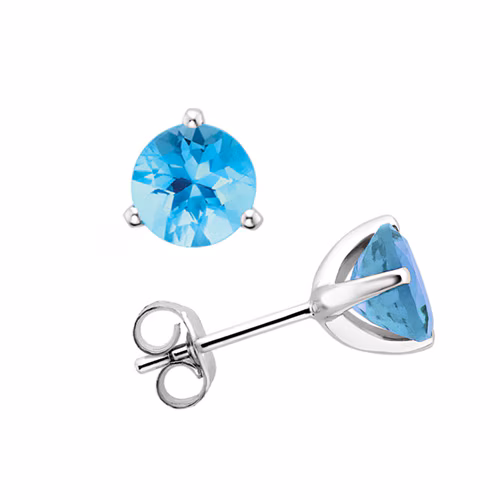 Blue Topaz Stud Earrings