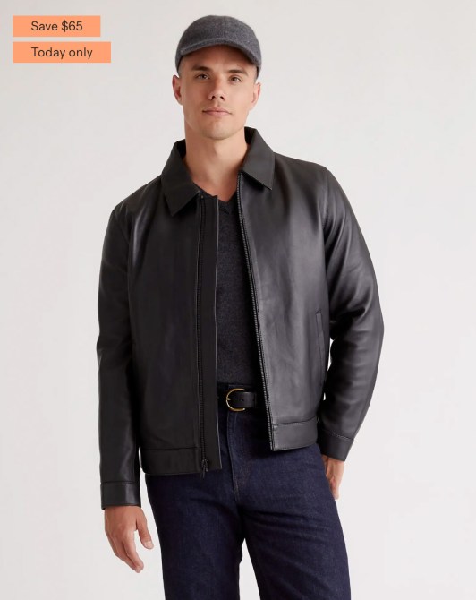 100% Leather Harrington Jacket