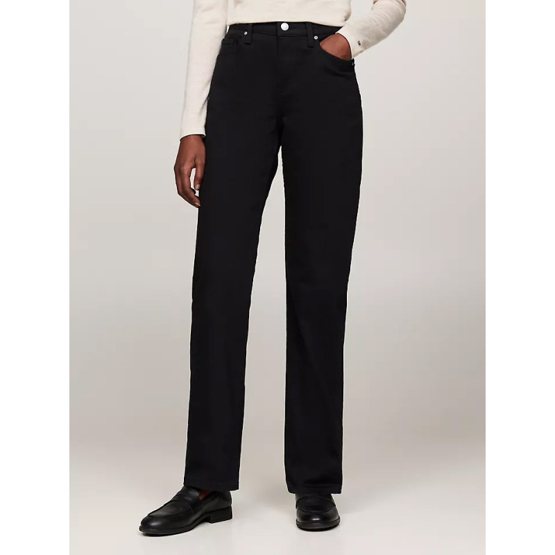 Tommy Hilfiger Mid-Rise Black Wash Straight Fit Jean
