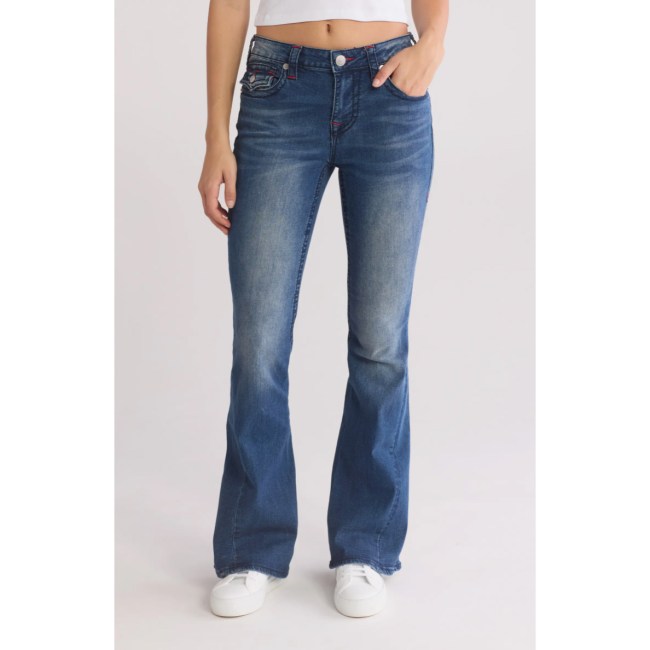 True Religion Joey Big T Mid Rise Flare Leg Jeans
