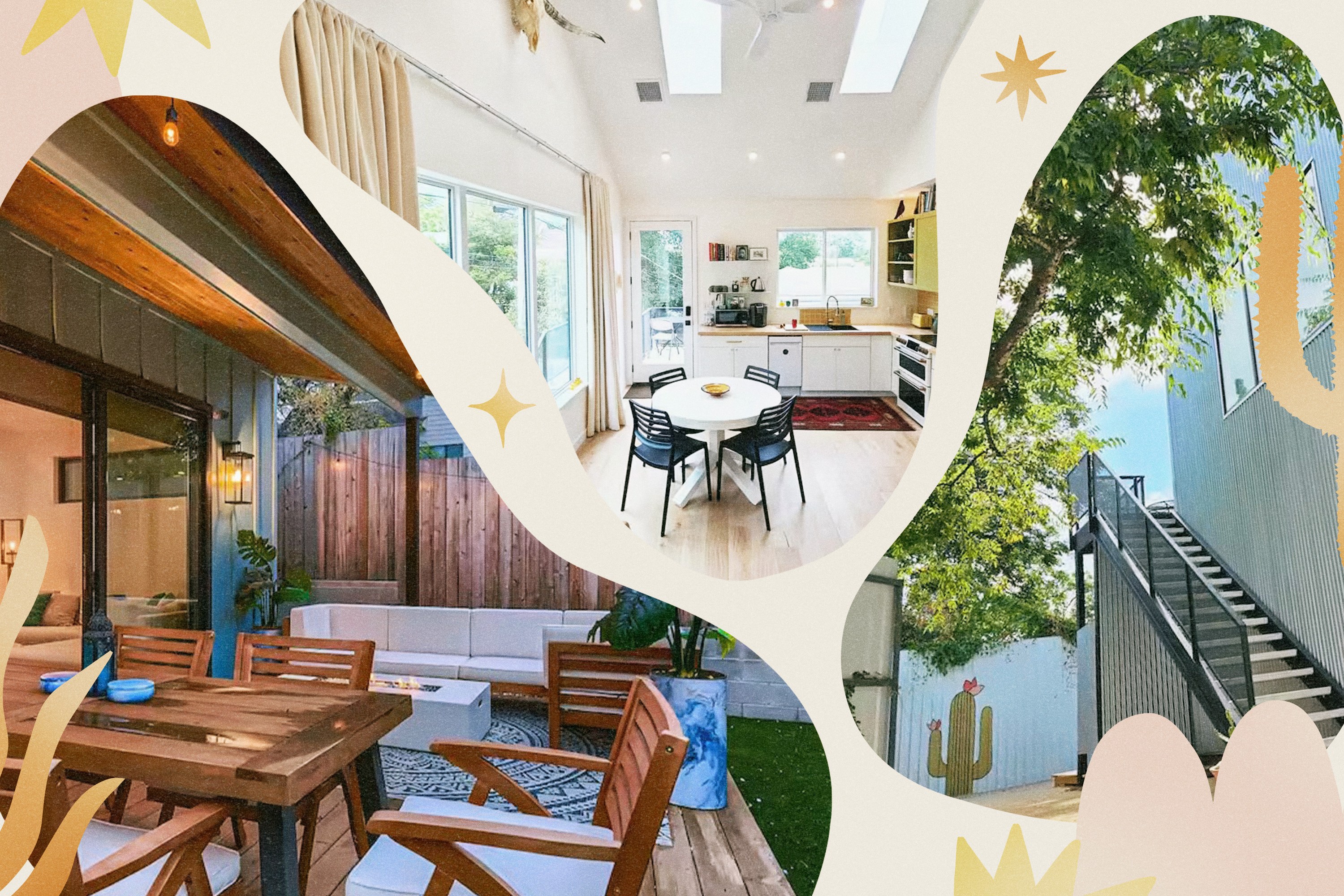 A collage of Austin airbnbs