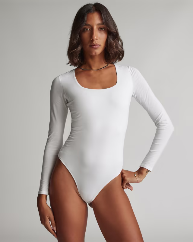 Everlane The Long-Sleeve Supima® Square-Neck Bodysuit