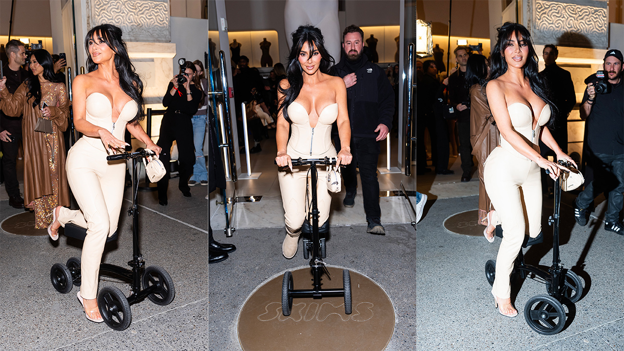 Kim Kardashian Rode On a Scooter With Heels at Her Skims Event—But What Happened to Her?!