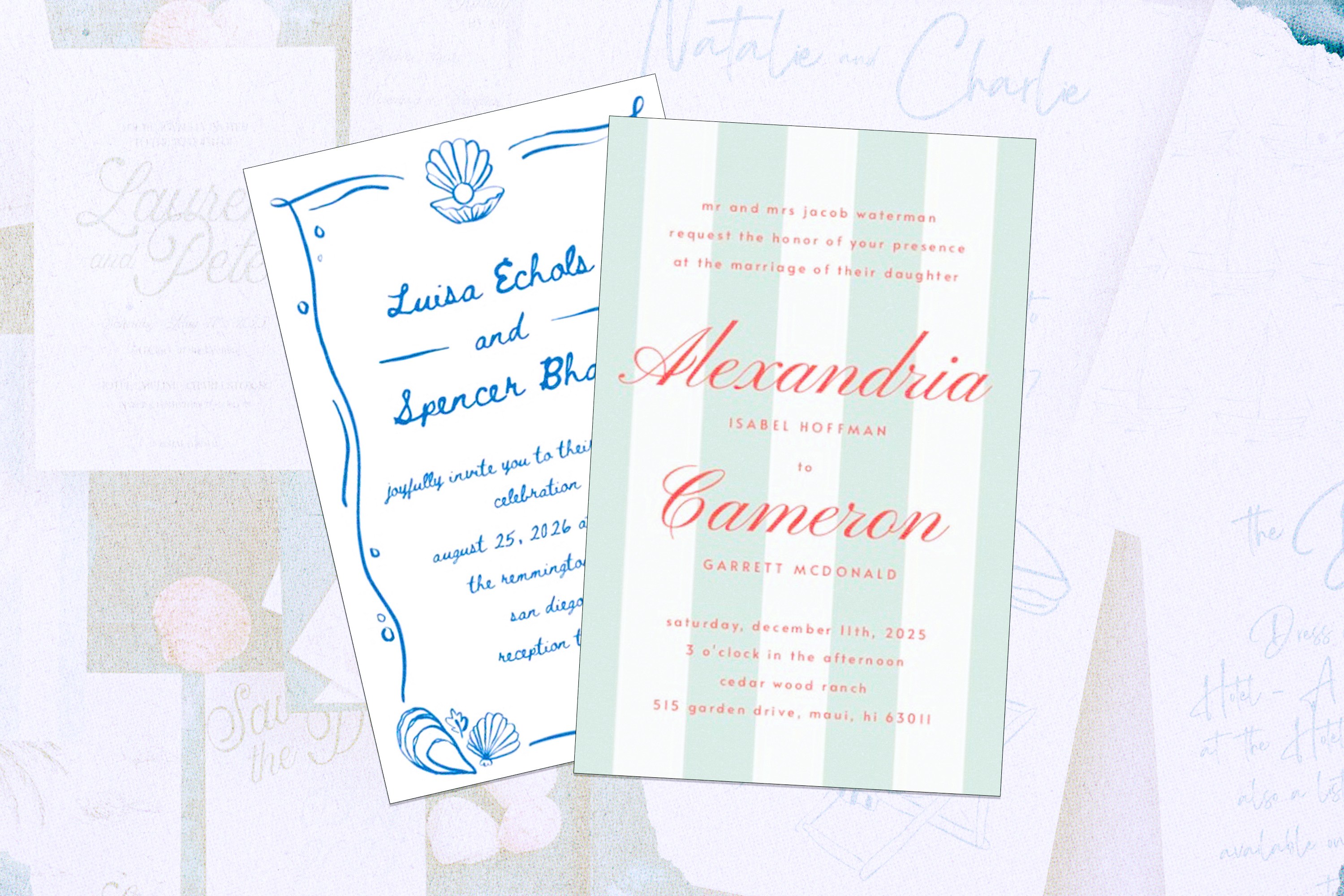Beach wedding invitations