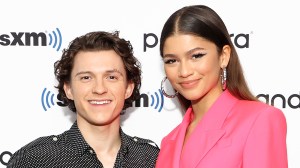 Tom Holland and Zendaya attend SiriusXM's Town Hall with the cast of Spider-Man: No Way Home on December 10, 2021 in New York City