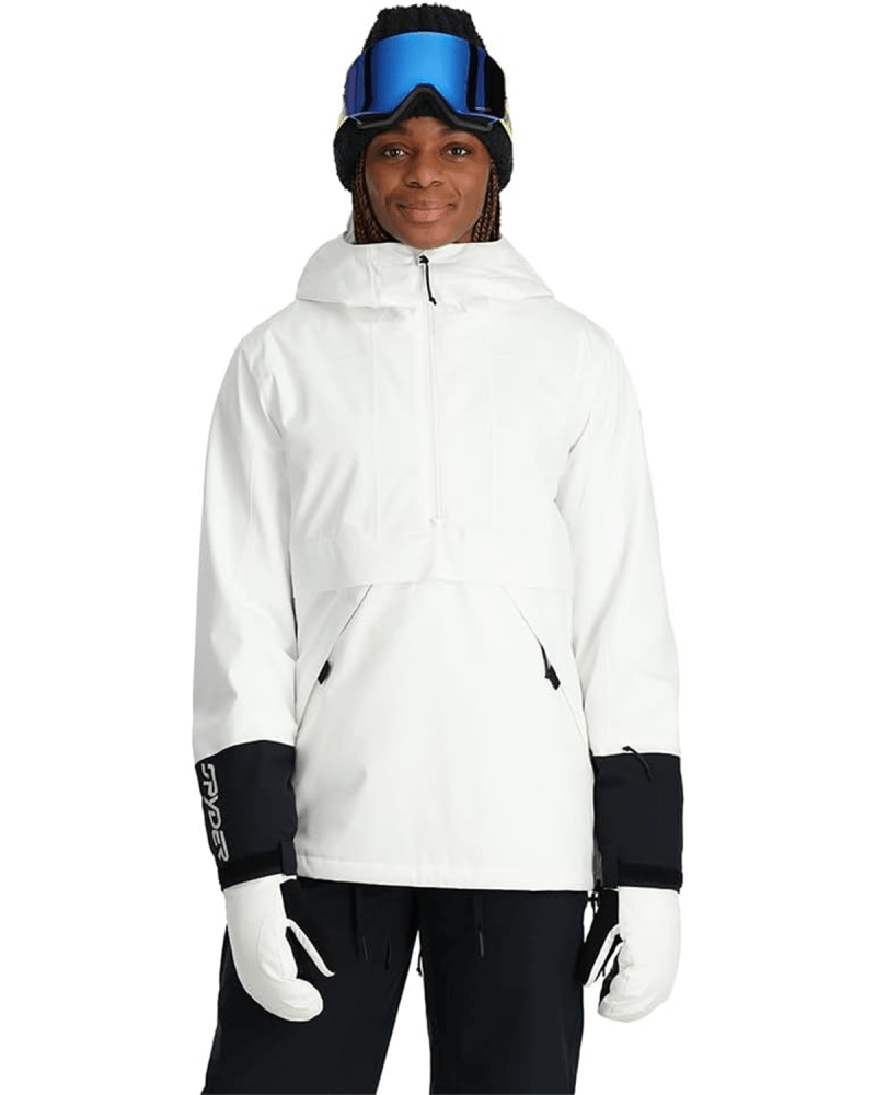 Spyder All Out Insulated Anorak Ski Jacket in white colorway