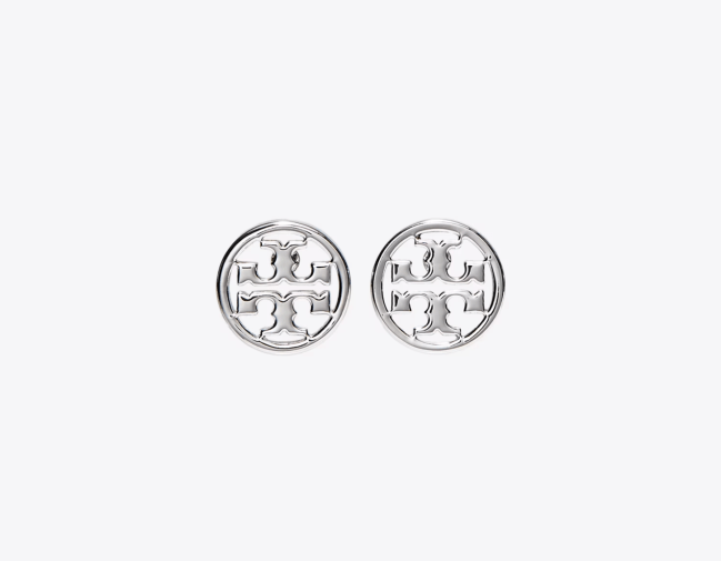 Tory Burch Miller Stud Earrings in silver