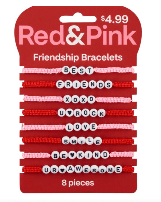 Red & Pink Valentine's Friendship Bracelets