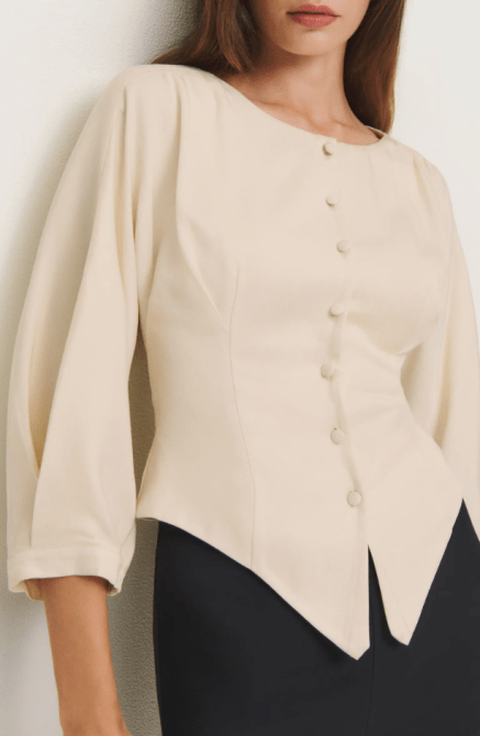 Martha Front Button Asymmetric Top