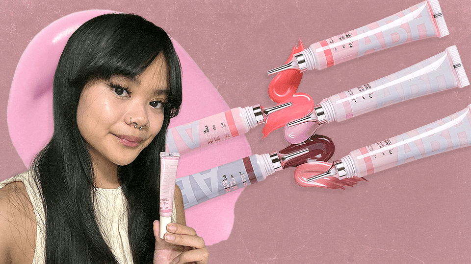Beauty writer Kleigh Balugo next to the Anastasia Beverly Hills Blurring Serum Liquid Blushes.