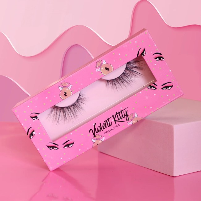 Violent Kitty Cosmetics Angel Baby Lashes in a pink box.