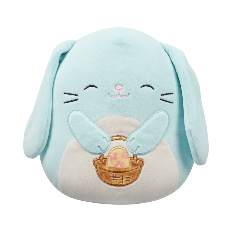 Squishmallows Original 8 inch Buttons the Blue Bunny with Easter Basket