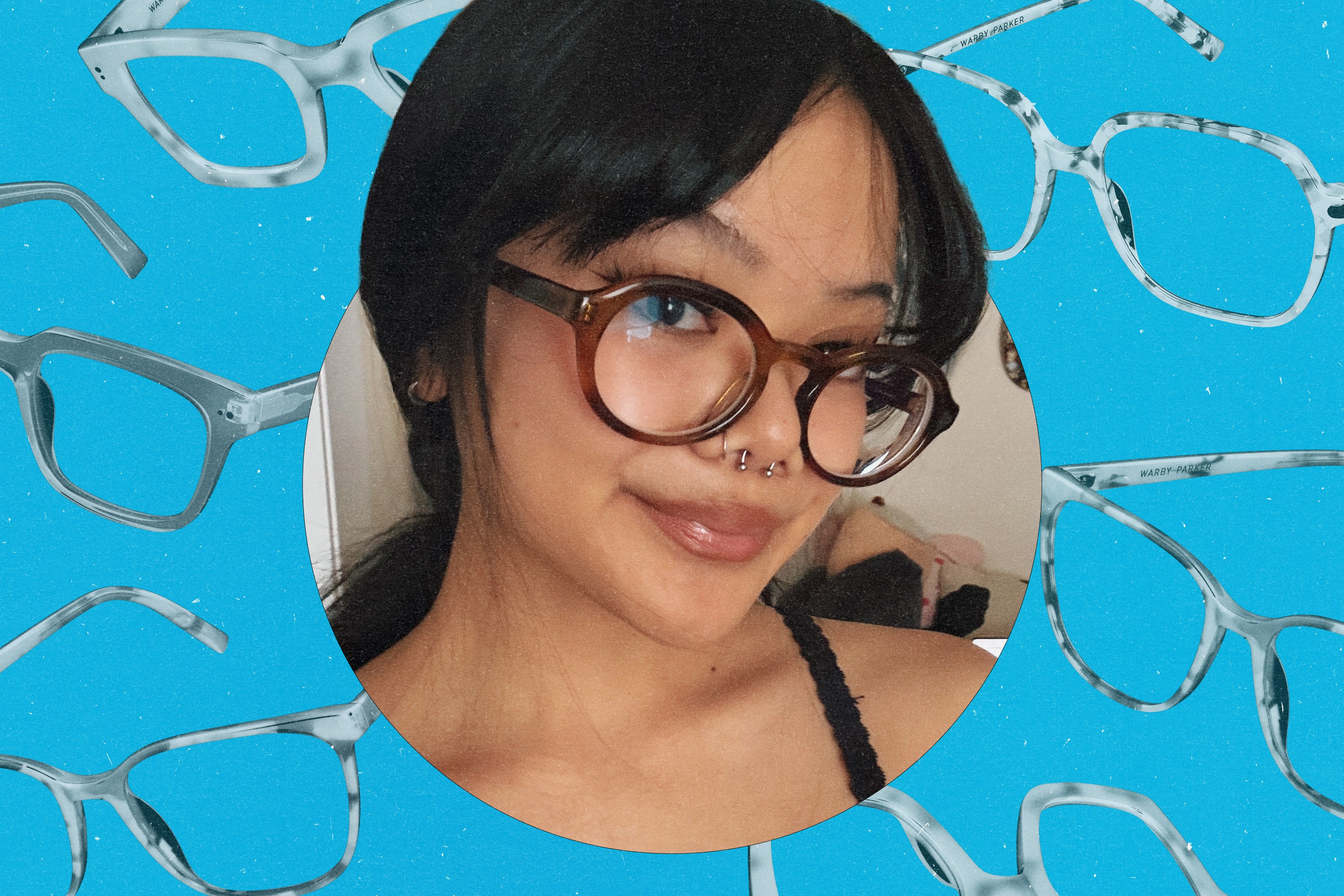 Kleigh Balugo wearing Warby Parker glasses.