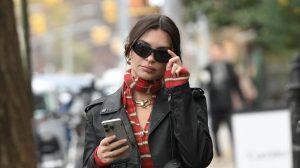 Emily Ratajkowski seen walking in New York on December 10, 2024 in New York City.