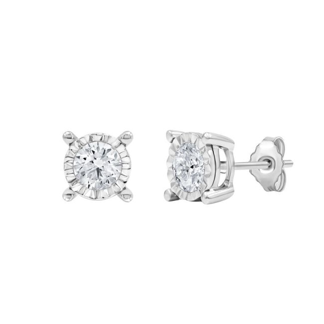 Helzberg Diamonds Lab Grown Diamond Round Illusion Stud Earrings