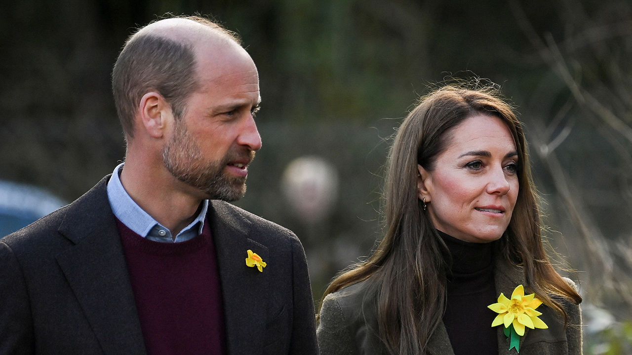 PONTYPRIDD, WALES - FEBRUARY 26: Prince William, Prince of Wales and Catherine, Princess of Wales visit Meadow Street Community Garden and Woodland on February 26, 2025 in Pontypridd, Wales. In December 2024, Pontypridd was one of a number of towns across Wales which was hit by severe flooding as a result of Storm Bert and Storm Darragh. The Prince and Princess met with local residents, learning about their experiences and the impact of recent events in the town.