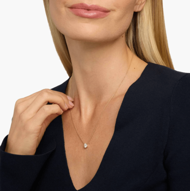 Four Prong Basket Solitaire Lab Grown Diamond Pendant