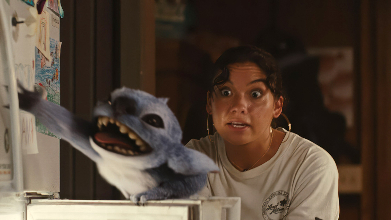 LILO & STITCH, (aka LILO AND STITCH), from left: Stitch (voice: Chris Sanders), Sydney Agudong, 2025.
