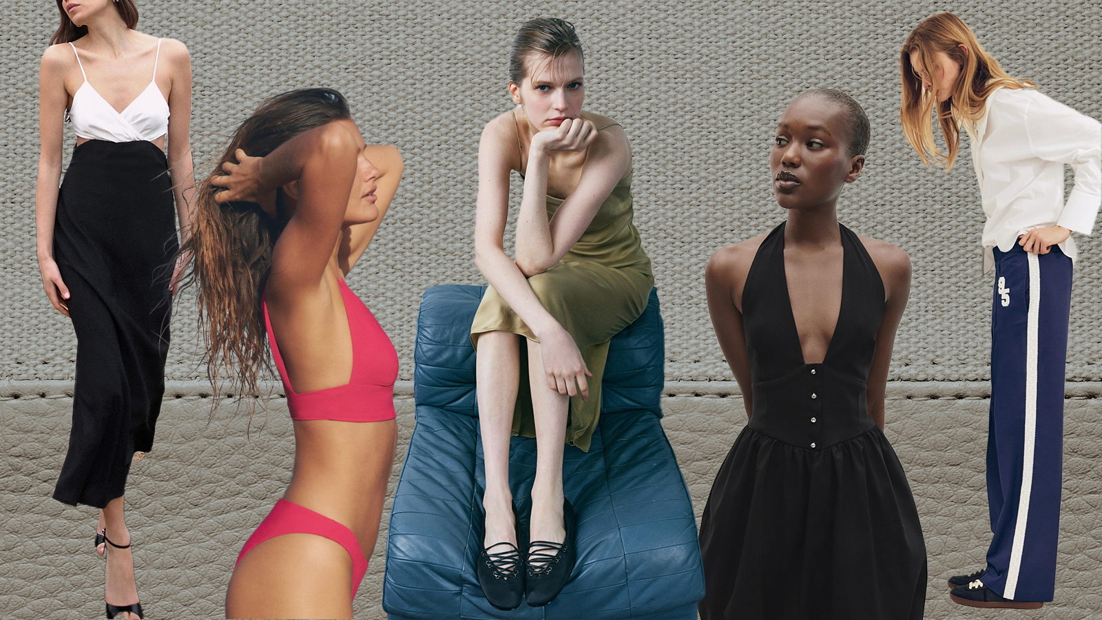 Five models wearing clothing from Zara's last-chance sale 2025