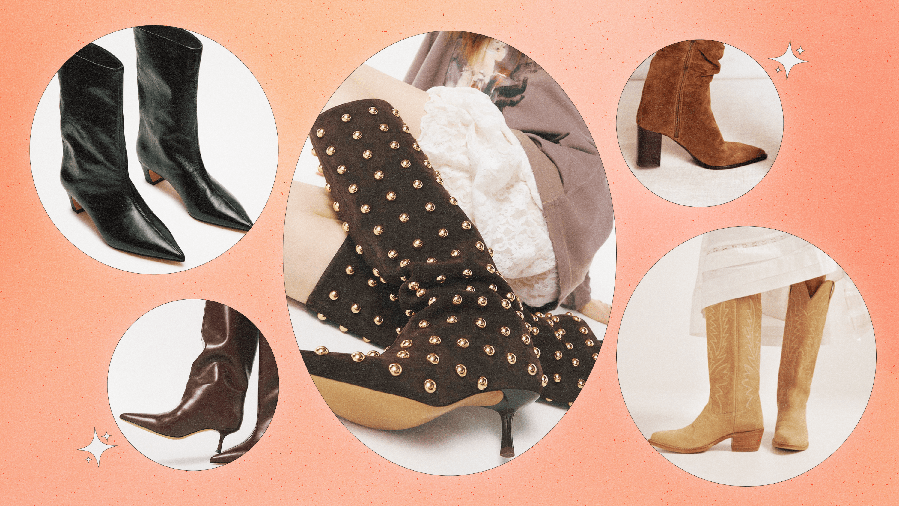 Five pairs of fall women's boots from Steve Madden, ALDO, Boden, and Tecovas.