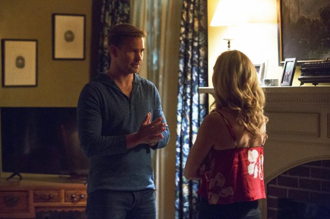 THE VAMPIRE DIARIES, l-r: Matt Davis, Candice King in 'Hello Brother' (Season 8, Episode 1, aired October 21, 2016).