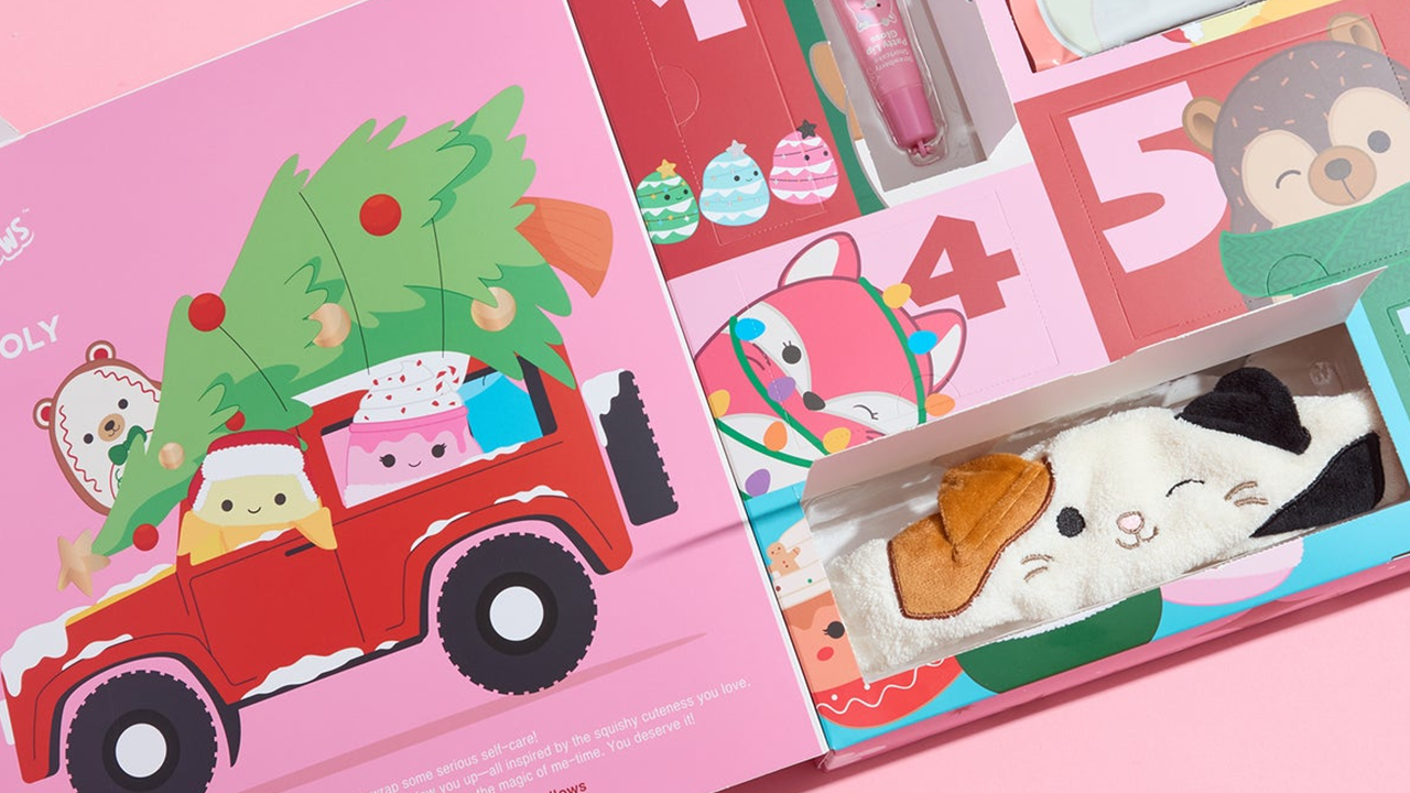 A close up shot of the Squishmallows x TONYMOLY 2025 advent calendar