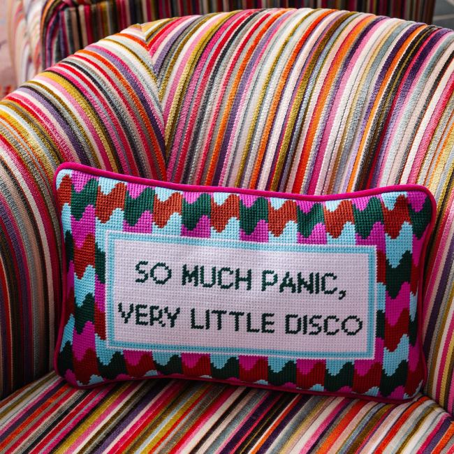 Furbish Studio Panic at the Disco Needlepoint Pillow