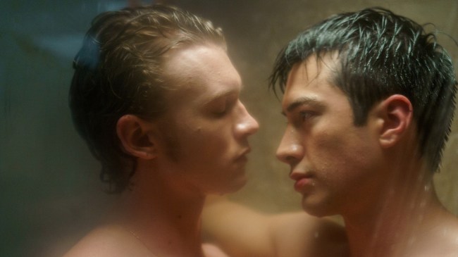 Heated Rivalry (L to R) - Connor Storrie as Ilya Rozanov and Hudson Williams as Shane Hollander in Episode 104 of Heated Rivalry.