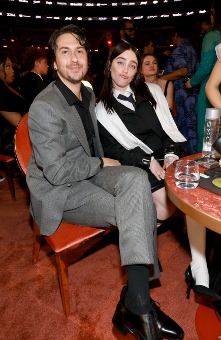 LOS ANGELES, CALIFORNIA - FEBRUARY 01: (L-R) Nat Wolff and Billie Eilish attend the 68th GRAMMY Awards at Crypto.com Arena on February 01, 2026 in Los Angeles, California.
